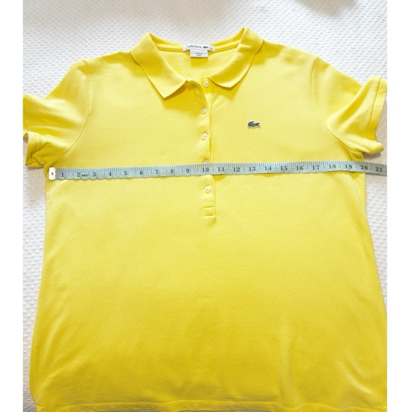 Lacoste Short Sleeve Polo Shirt Yellow size XL - Picture 5 of 7
